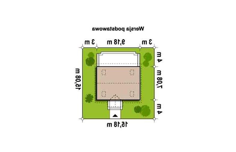 Projekt domu z bala Z32 D - Usytuowanie - wersja lustrzana