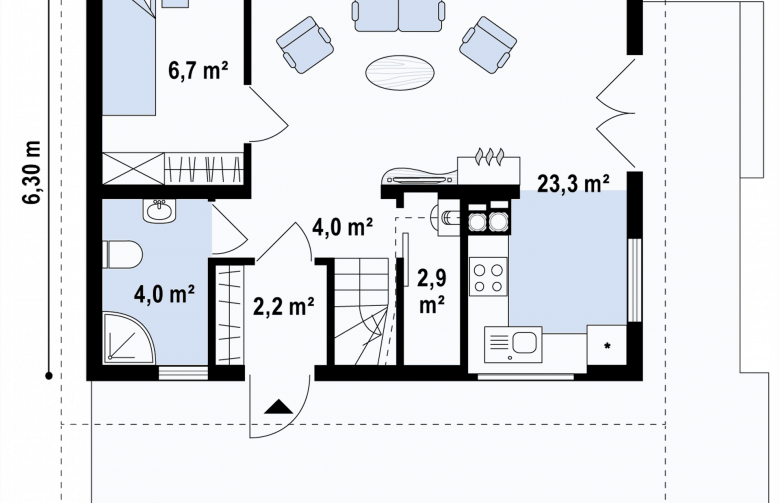 Projekt domu z bala Z39 D - 