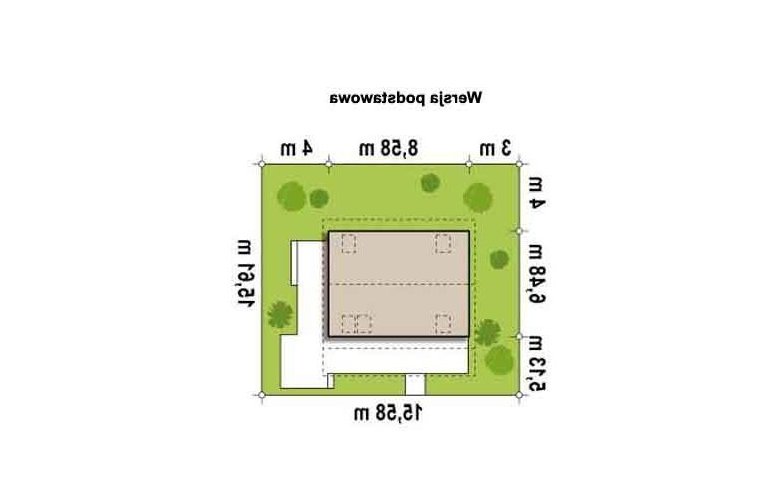 Projekt domu z bala Z39 D - Usytuowanie - wersja lustrzana