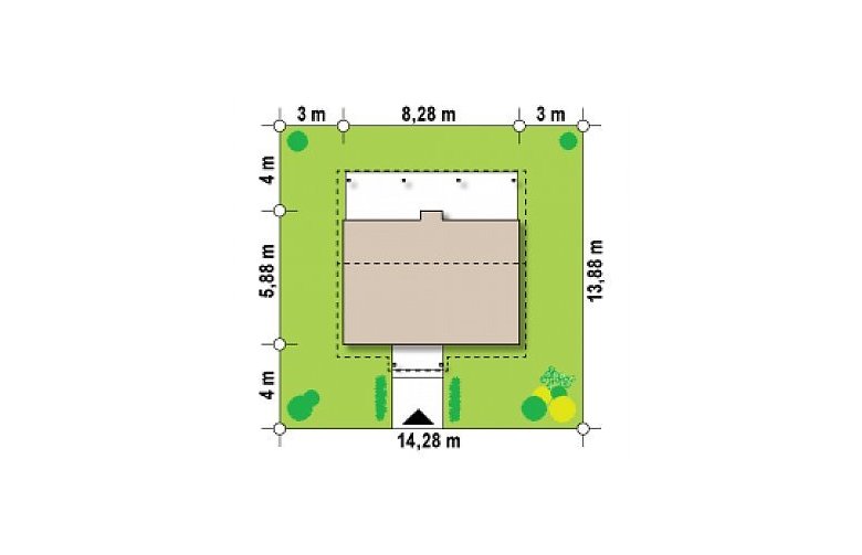 Projekt domu wolnostojącego Z42 - Usytuowanie