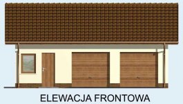 Elewacja projektu G84 garaż dwustanowiskowy z pomieszczeniami gospodarczymi - 1