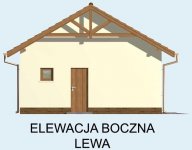 Elewacja projektu G84 garaż dwustanowiskowy z pomieszczeniami gospodarczymi - 2