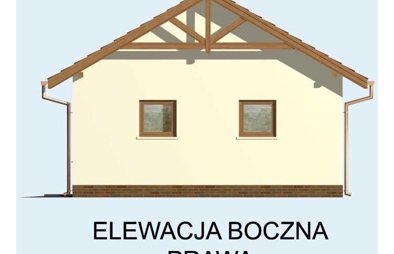 Projekt garażu G84 garaż dwustanowiskowy z pomieszczeniami gospodarczymi - elewacja 4