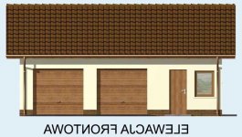 Elewacja projektu G84 garaż dwustanowiskowy z pomieszczeniami gospodarczymi - 1 - wersja lustrzana