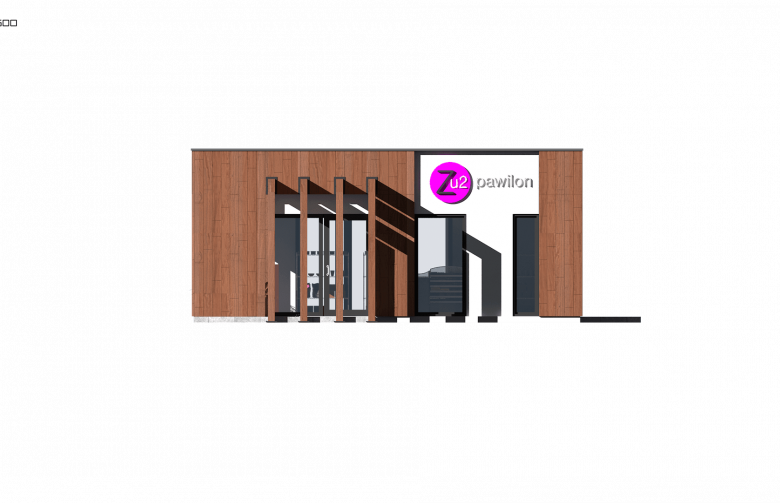 Projekt budynku komercyjnego Zu2 - elewacja 1