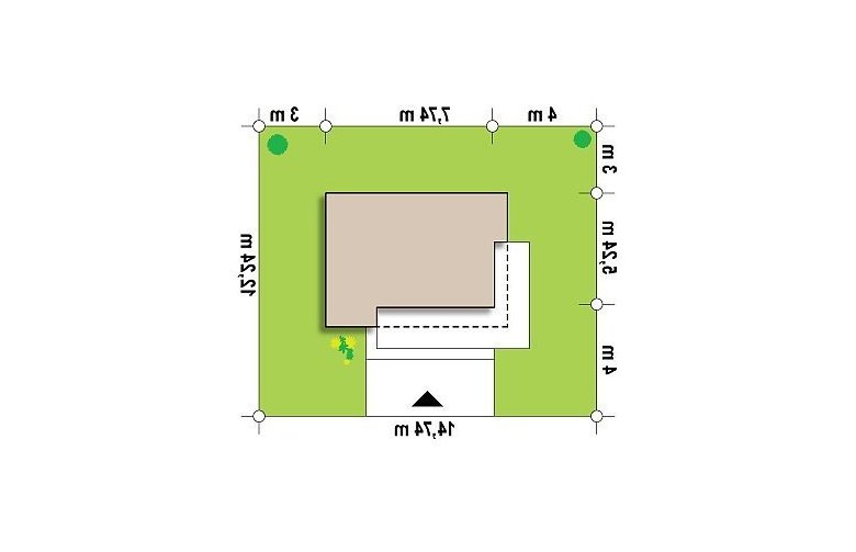 Projekt domu z bala Zu3 - Usytuowanie - wersja lustrzana