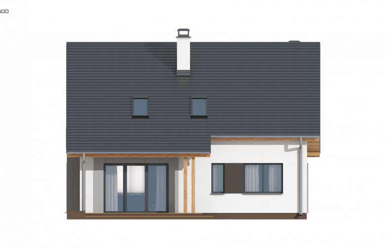 Projekt domu jednorodzinnego Z92 - elewacja 2