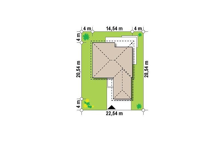 Projekt domu parterowego Z52 - Usytuowanie