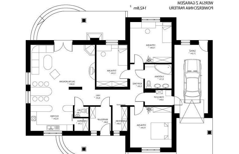 Projekt domu jednorodzinnego HG-H5G - rzut parteru