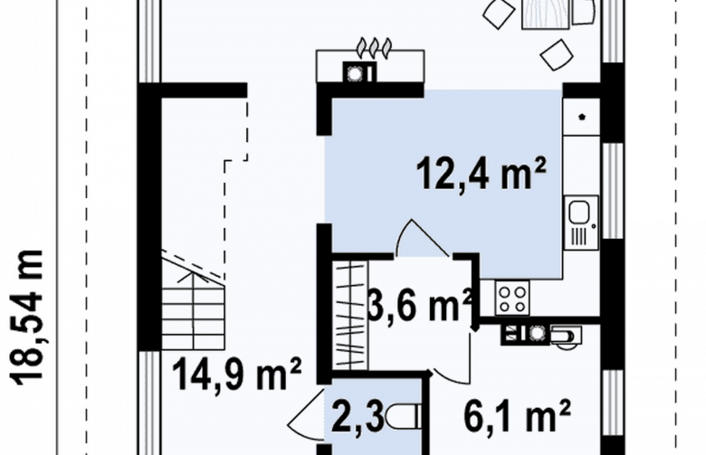 Projekt domu z poddaszem Z294 - rzut parteru