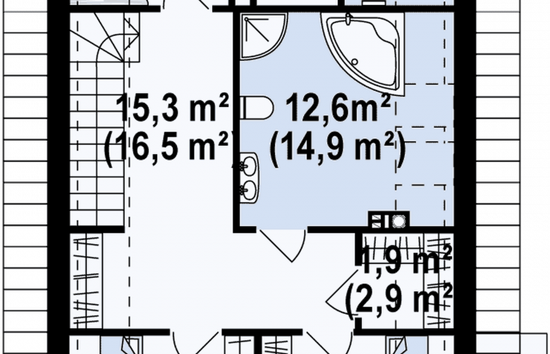 Projekt domu z poddaszem Z294 - rzut poddasza