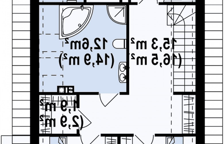 Projekt domu z poddaszem Z294 - rzut poddasza