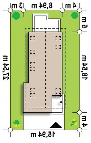 Usytuowanie budynku Z294 w wersji lustrzanej