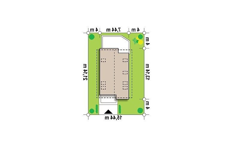 Projekt domu z poddaszem Z296 - Usytuowanie - wersja lustrzana