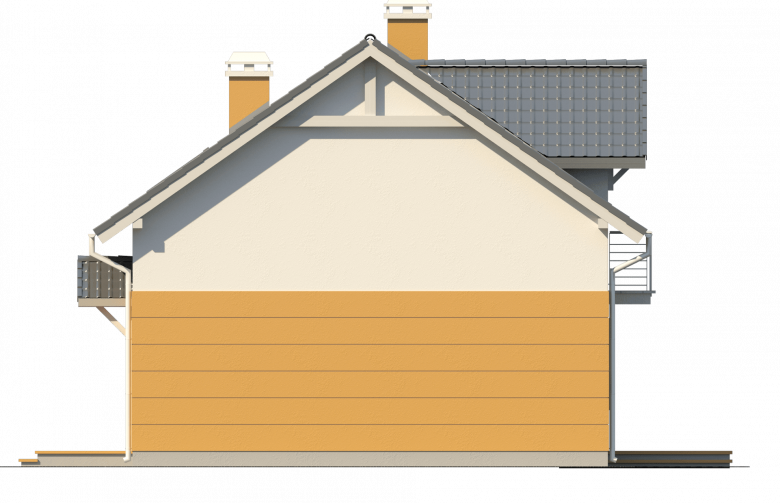 Projekt domu z poddaszem Z65 - elewacja 4