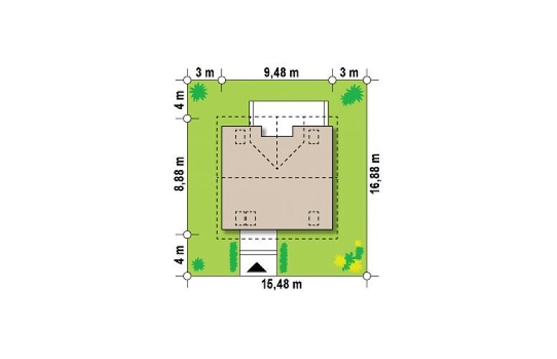 Projekt domu z poddaszem Z65 - Usytuowanie