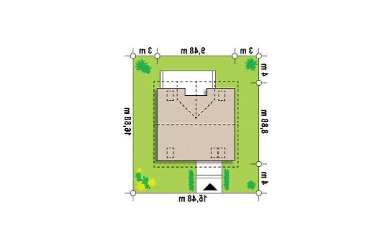 Projekt domu z poddaszem Z65 - Usytuowanie - wersja lustrzana