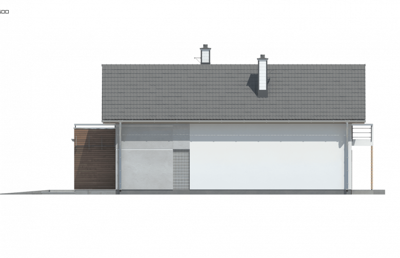 Projekt domu z poddaszem Z293 - elewacja 2