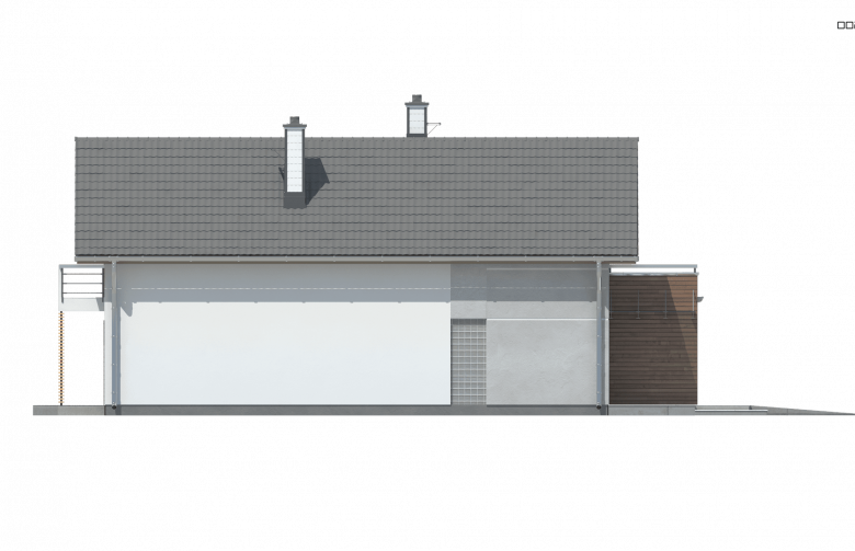 Projekt domu z poddaszem Z293 - elewacja 2