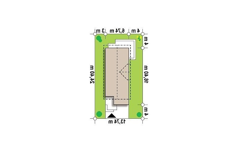 Projekt domu z poddaszem Z293 - Usytuowanie - wersja lustrzana