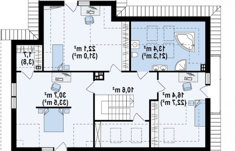 Projekt domu parterowego Z272 - rzut poddasza