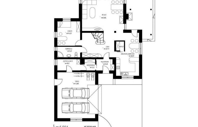 Projekt domu jednorodzinnego HG-I3 - rzut parteru