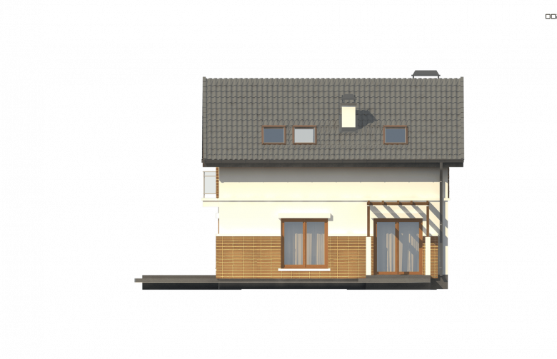 Projekt domu jednorodzinnego Z248 - elewacja 4