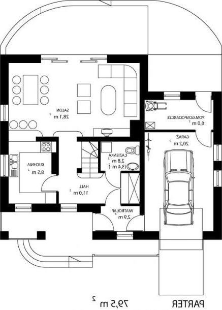 RZUT PARTERU HG-L1 - wersja lustrzana