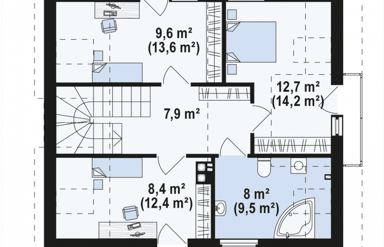 Projekt domu jednorodzinnego Z245 - rzut poddasza