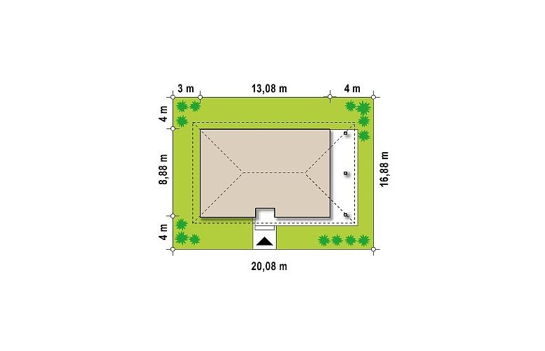 Projekt domu parterowego Z85 - Usytuowanie