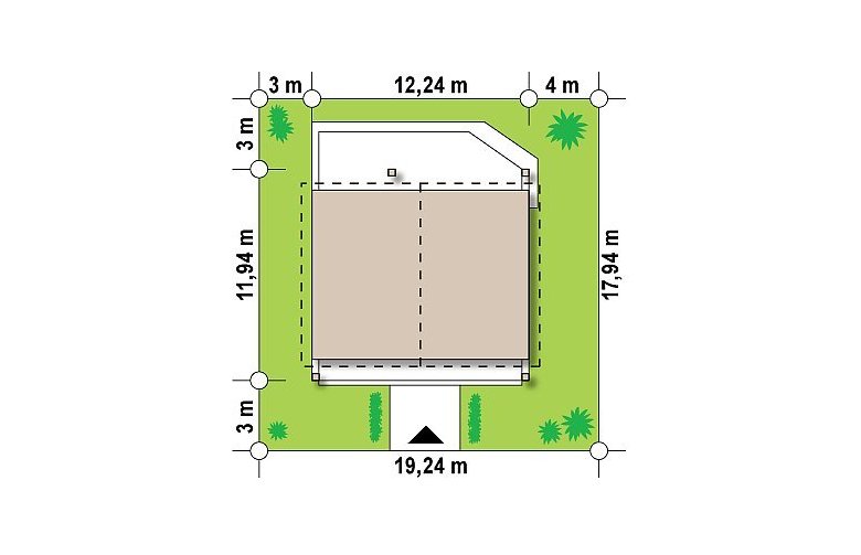 Projekt domu dwurodzinnego Z242 - Usytuowanie