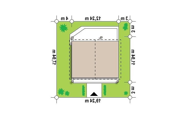 Projekt domu dwurodzinnego Z242 - Usytuowanie - wersja lustrzana