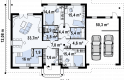 Projekt domu dwurodzinnego Z86 - rzut parteru