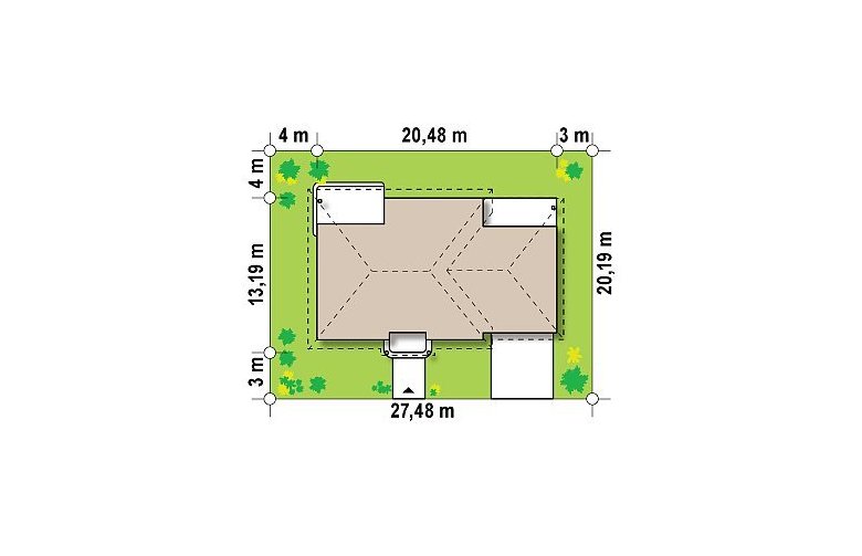 Projekt domu dwurodzinnego Z86 - Usytuowanie