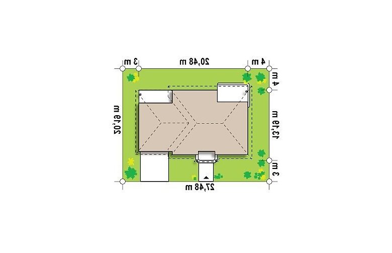 Projekt domu dwurodzinnego Z86 - Usytuowanie - wersja lustrzana