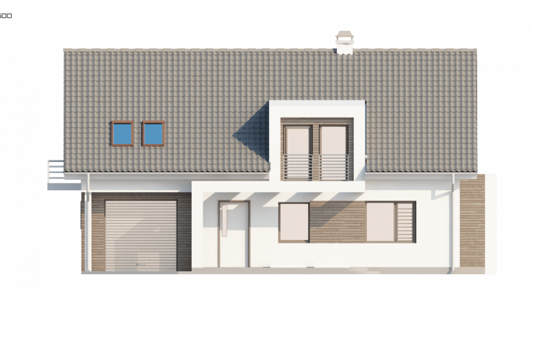 Projekt domu jednorodzinnego Z236 - elewacja 1