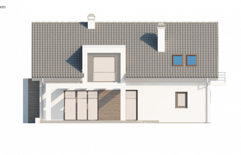Projekt domu jednorodzinnego Z236 - elewacja 4