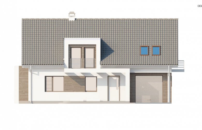 Projekt domu jednorodzinnego Z236 - elewacja 1