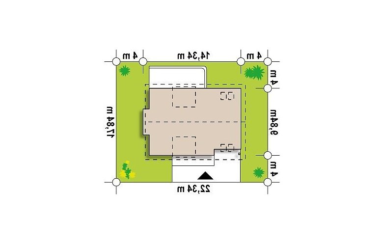 Projekt domu jednorodzinnego Z236 - Usytuowanie - wersja lustrzana