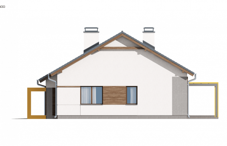 Projekt domu dwurodzinnego Z287 - elewacja 3