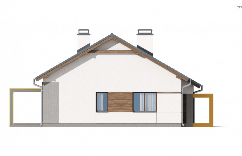 Projekt domu dwurodzinnego Z287 - elewacja 3