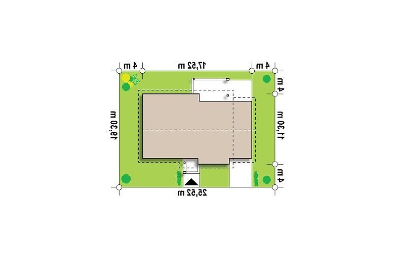 Projekt domu dwurodzinnego Z287 - Usytuowanie - wersja lustrzana