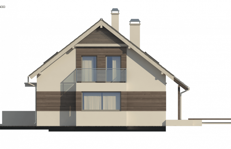 Projekt domu jednorodzinnego Z231 - elewacja 3