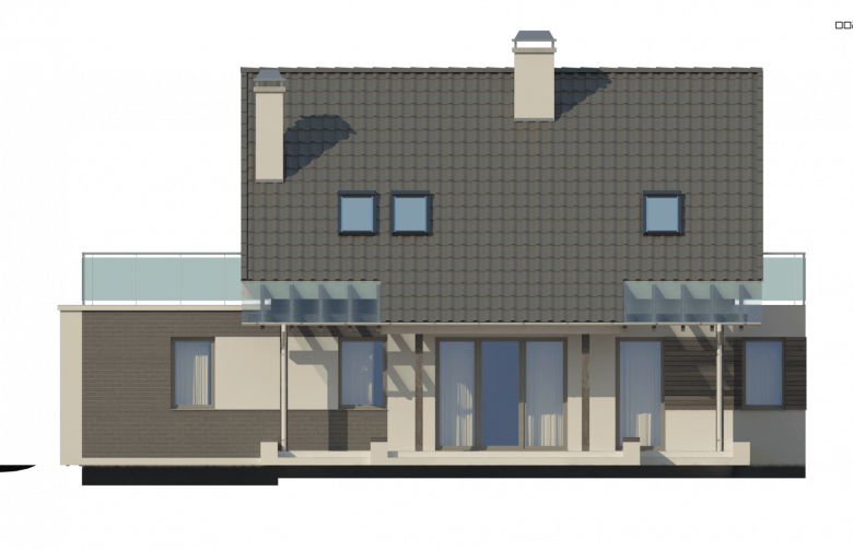 Projekt domu jednorodzinnego Z231 - elewacja 1