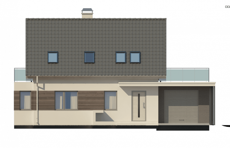 Projekt domu jednorodzinnego Z231 - elewacja 2