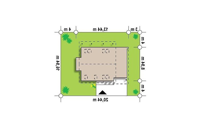 Projekt domu jednorodzinnego Z231 - Usytuowanie - wersja lustrzana