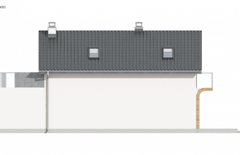Projekt domu jednorodzinnego Z298 - elewacja 2