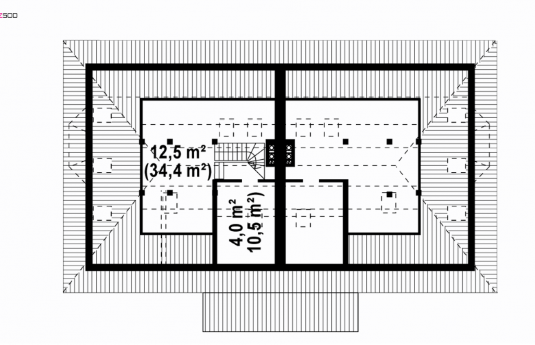 Projekt domu bliźniaczego Zb1 - strych