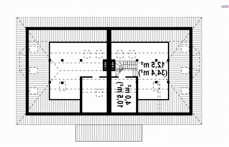 Projekt domu bliźniaczego Zb1 - strych