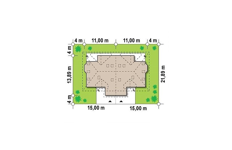 Projekt domu bliźniaczego Zb1 - Usytuowanie